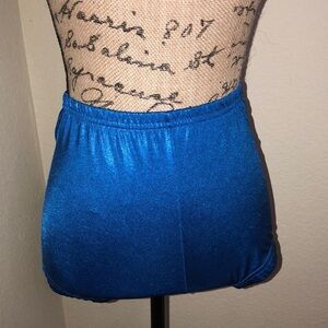 Alleson Cheer Dance Shorts Beautiful Sparkly Blue Size Large Performance Gymnast